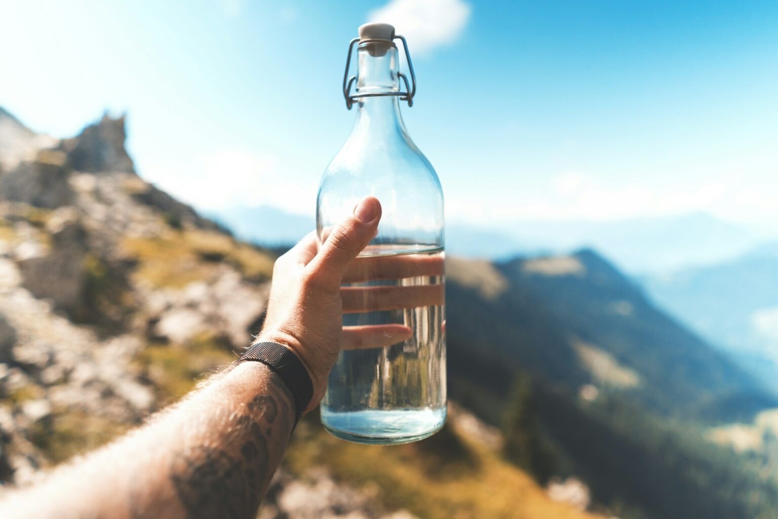 recycled glass bottles