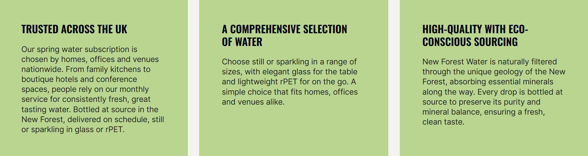 Image of the benefits of water subscription.
